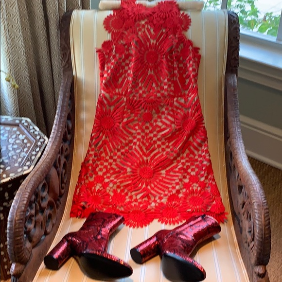 SAYLOR FOR FREE PEOPLE PRESLEY RED MINI DRESS - Picture 10 of 16